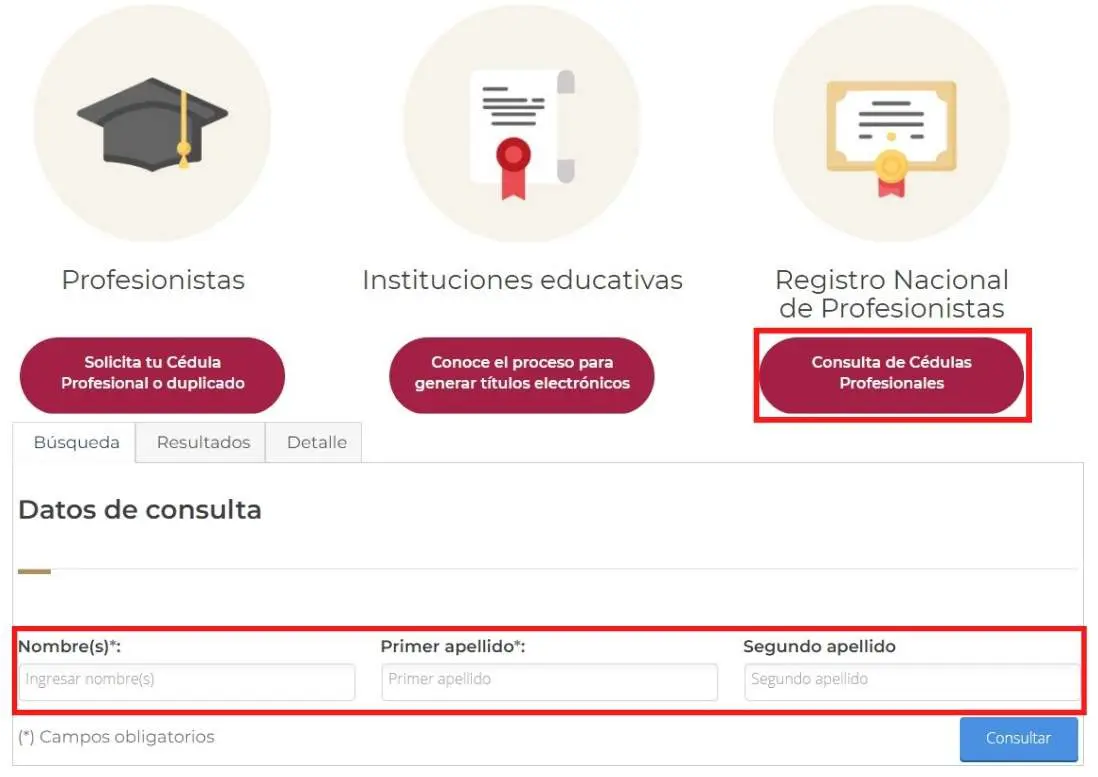 consultar cédula profesional en linea